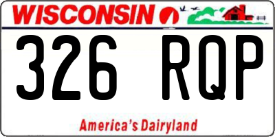 WI license plate 326RQP