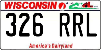 WI license plate 326RRL