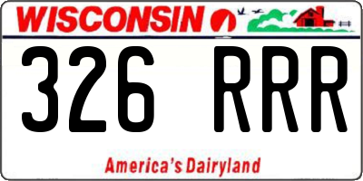 WI license plate 326RRR