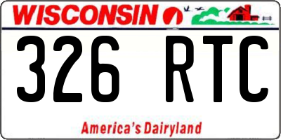WI license plate 326RTC