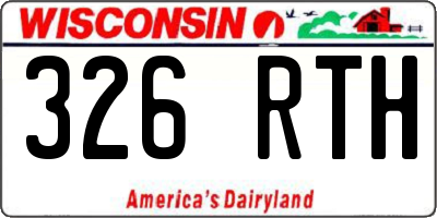 WI license plate 326RTH