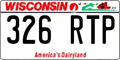 WI license plate 326RTP