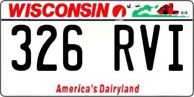 WI license plate 326RVI