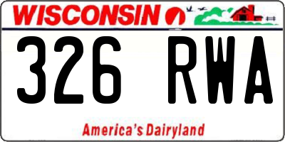 WI license plate 326RWA