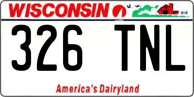 WI license plate 326TNL