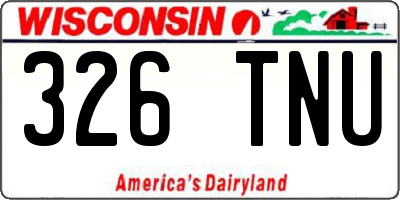 WI license plate 326TNU