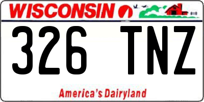WI license plate 326TNZ
