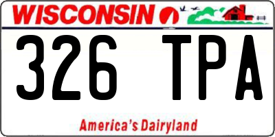 WI license plate 326TPA