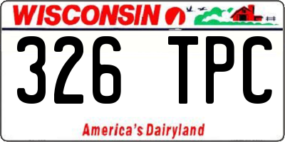 WI license plate 326TPC