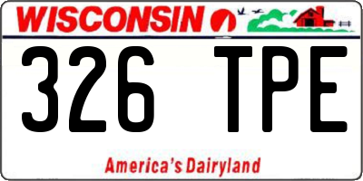 WI license plate 326TPE