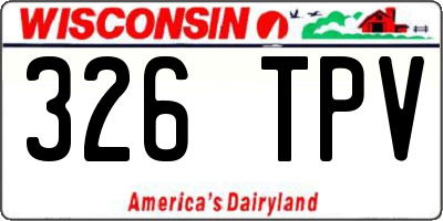 WI license plate 326TPV