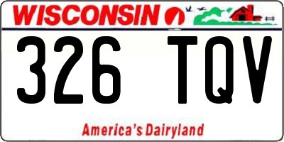 WI license plate 326TQV