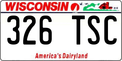 WI license plate 326TSC