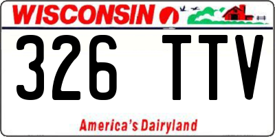 WI license plate 326TTV