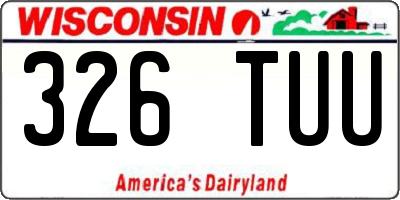 WI license plate 326TUU