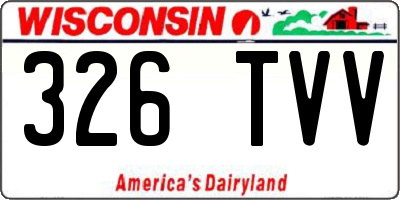 WI license plate 326TVV