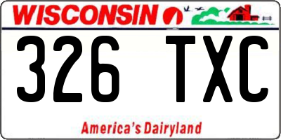 WI license plate 326TXC