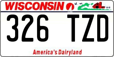 WI license plate 326TZD
