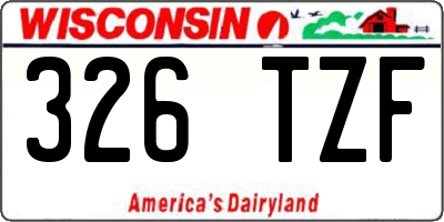 WI license plate 326TZF