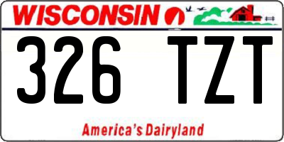 WI license plate 326TZT