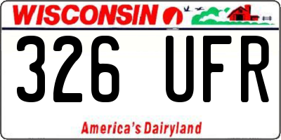 WI license plate 326UFR