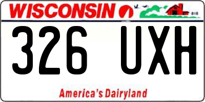 WI license plate 326UXH