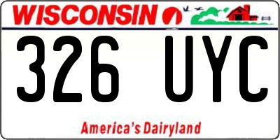 WI license plate 326UYC
