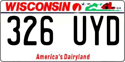 WI license plate 326UYD