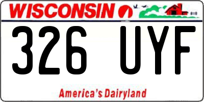 WI license plate 326UYF
