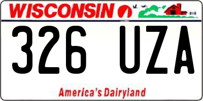 WI license plate 326UZA