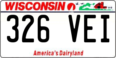WI license plate 326VEI