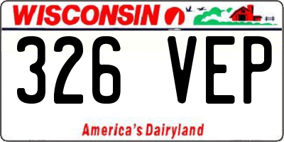 WI license plate 326VEP