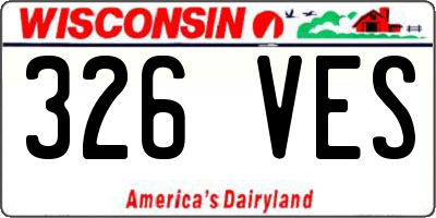 WI license plate 326VES
