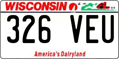 WI license plate 326VEU