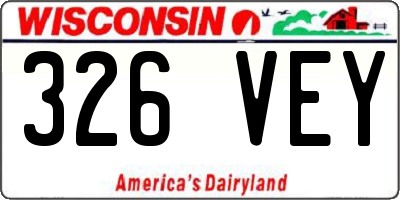 WI license plate 326VEY
