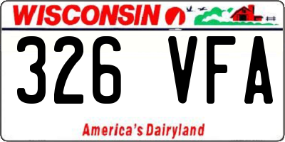 WI license plate 326VFA