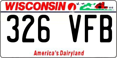 WI license plate 326VFB