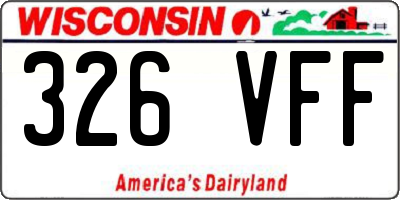 WI license plate 326VFF