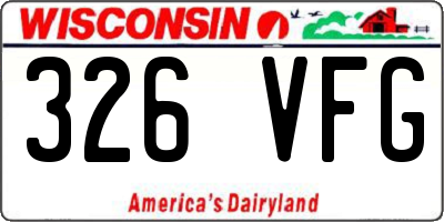 WI license plate 326VFG