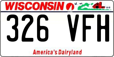 WI license plate 326VFH