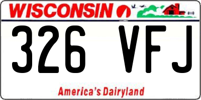 WI license plate 326VFJ