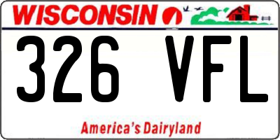 WI license plate 326VFL