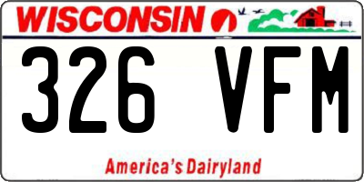 WI license plate 326VFM