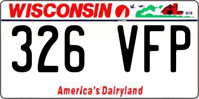 WI license plate 326VFP