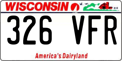 WI license plate 326VFR