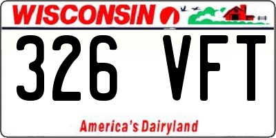 WI license plate 326VFT