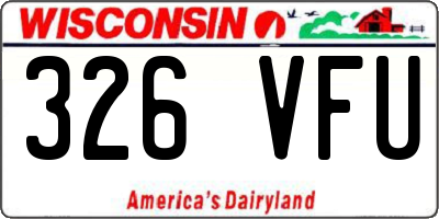 WI license plate 326VFU