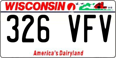 WI license plate 326VFV