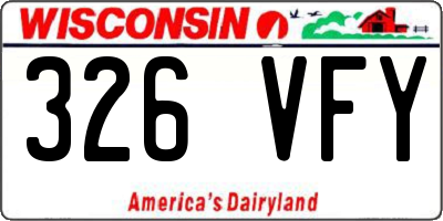 WI license plate 326VFY