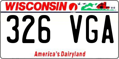 WI license plate 326VGA